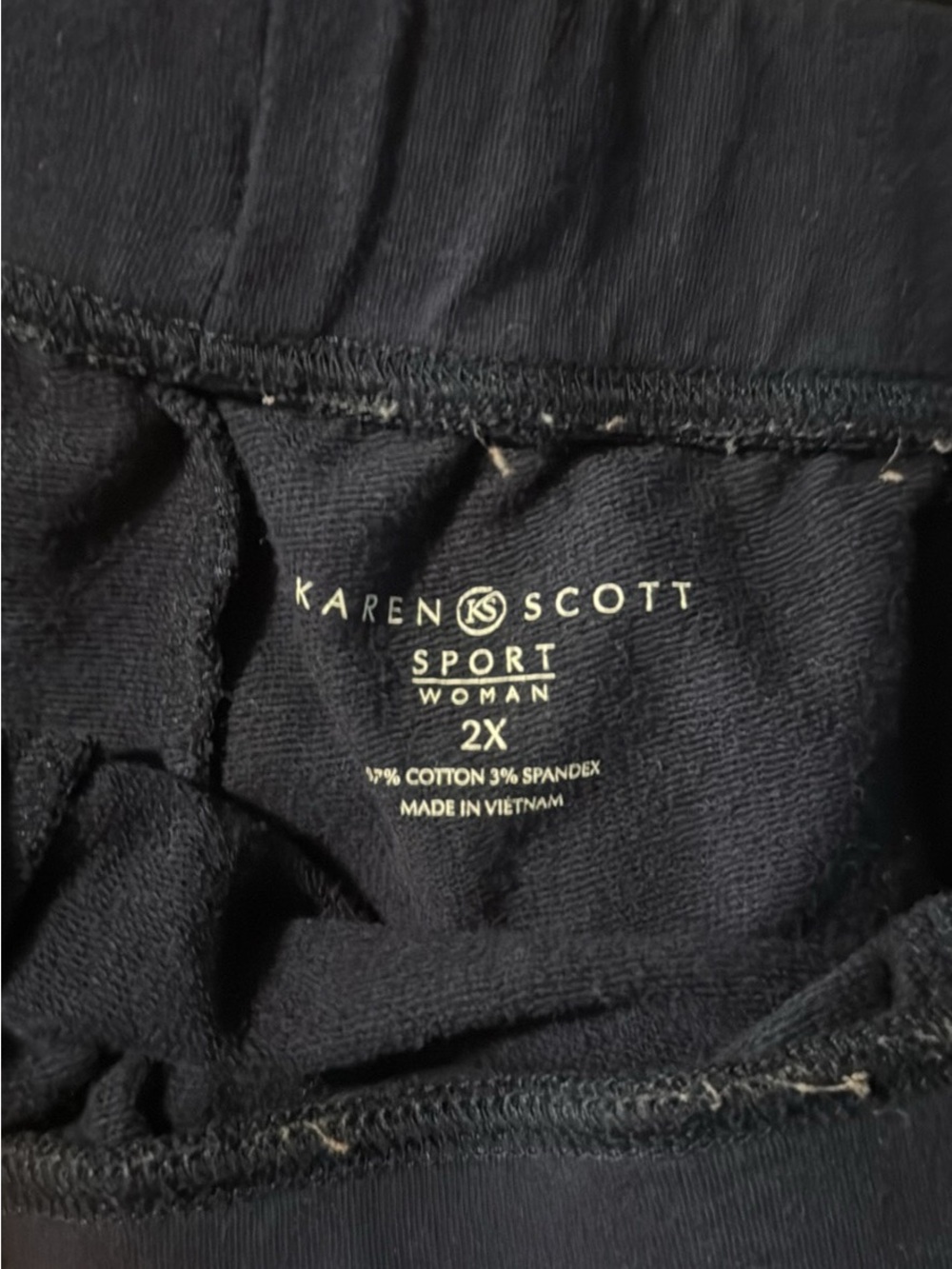 Karen Scott navy blue drawstring sweatpants